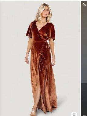 Baltic Born Meghan Velvet Wrap Maxi Dress in Spice